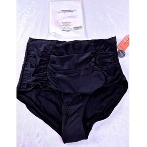 Shapermint Essentials High-Waisted Control Bikini Bottom Black Women 4XL Ruched